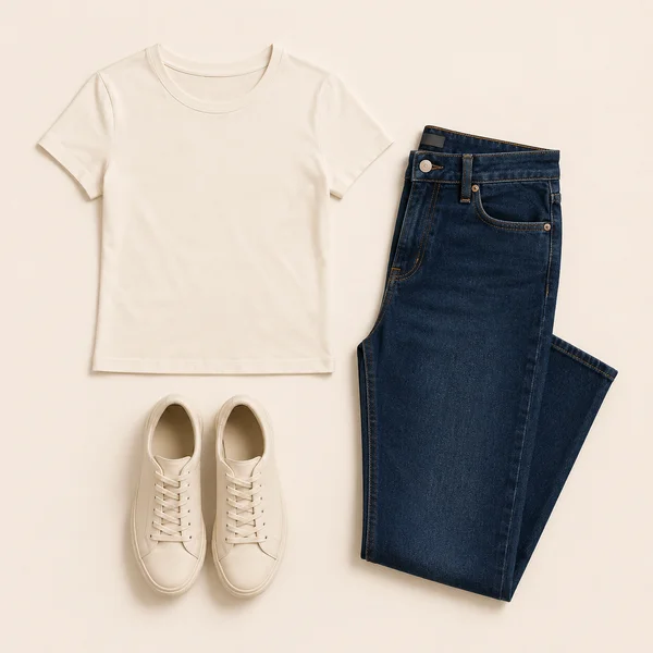 Camiseta, jeans e tênis que podem compor uma nova combinação